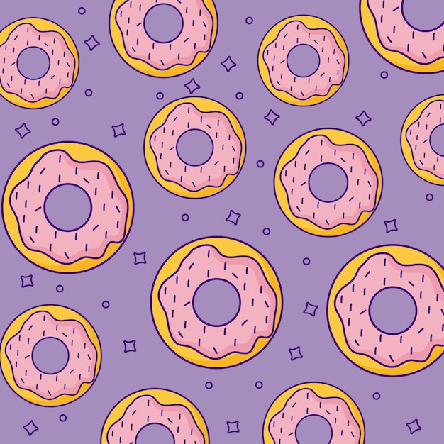 Vector sweet donuts background