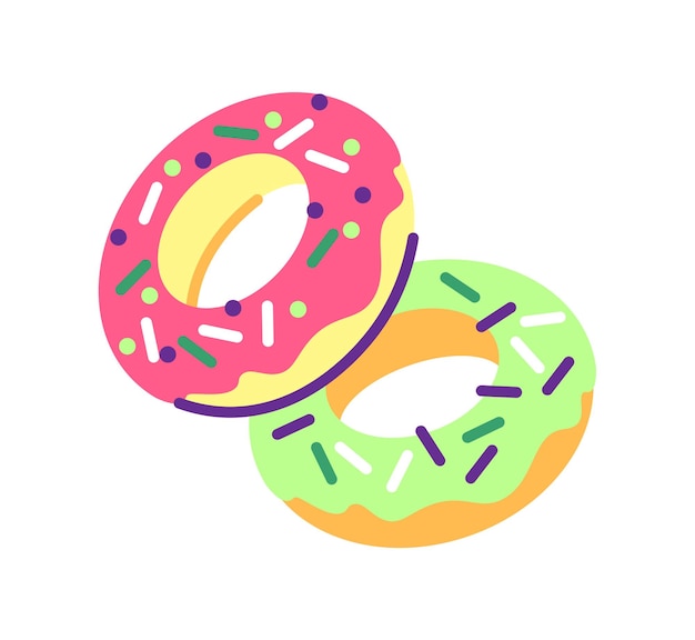 Sweet Donuts sticker icon Vector illustration