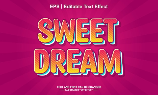 Sweet dream cute editable text effect