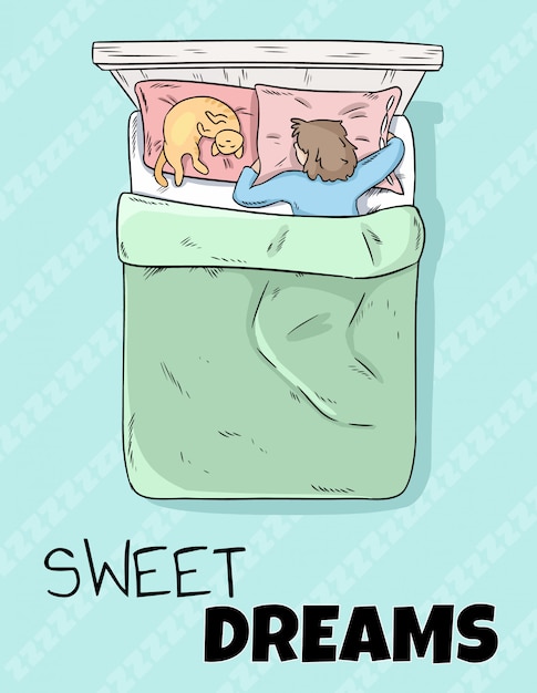 Sweet dreams cute postcard