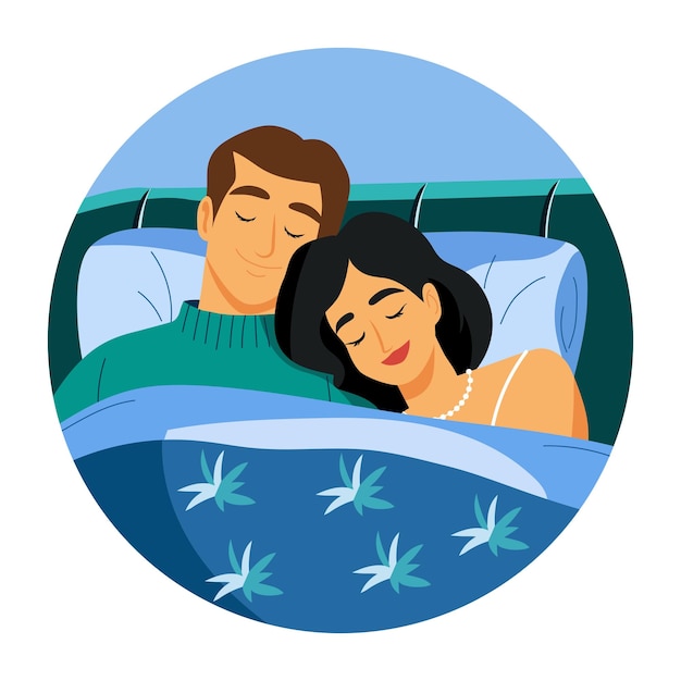 Sweet dreams of a loving couple in bed sharing a moment of peace and tranquility
