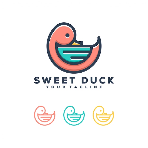 Sweet duck logo-ontwerp.