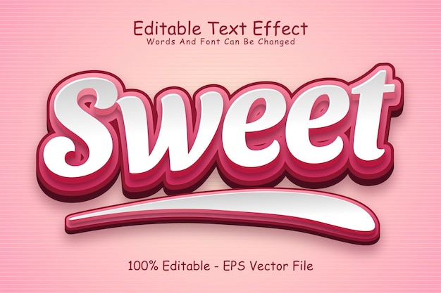 Sweet Editable Text Effect 3 Dimension Emboss Modern Style