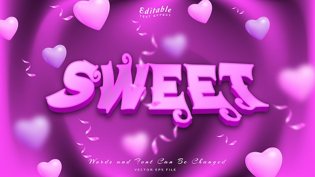 Vector sweet editable text effect free font