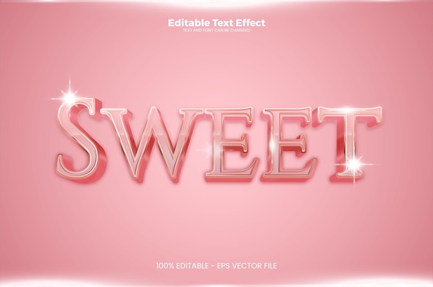 Sweet editable text effect in modern trend style