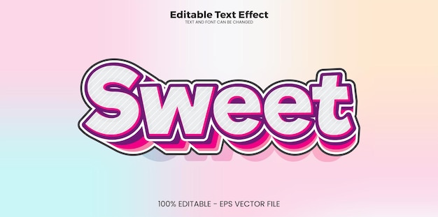 Sweet editable text effect in modern trend style