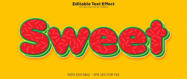 Vector sweet editable text effect in modern trend style