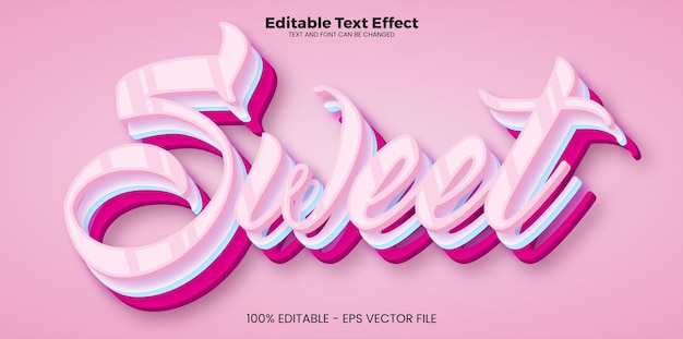 Sweet editable text effect in modern trend style