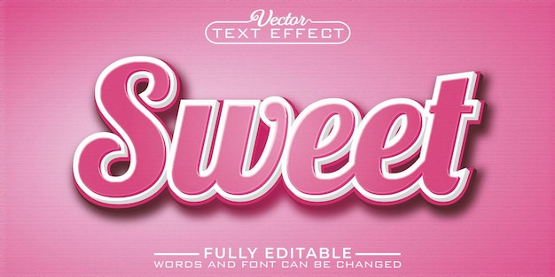 Sweet editable text effect template