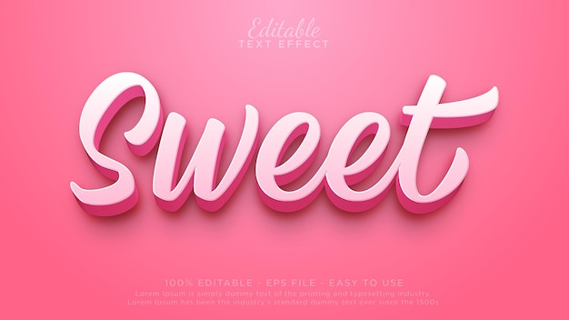 Vector sweet editable text effect