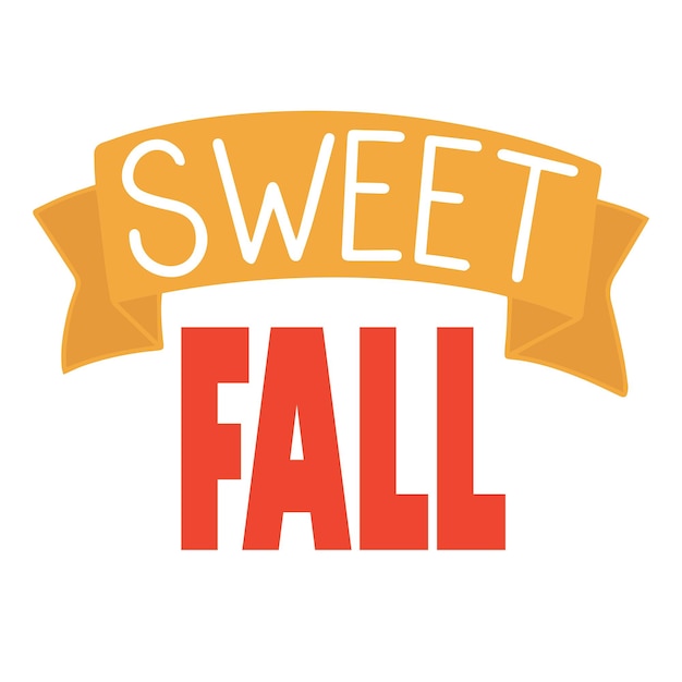 Sweet Fall handwriting text Short Autumn phrase isolated on white background Vector illustration