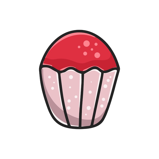 Sweet flour cake clipart muffin cartoon flour product isolated vector illustration hand drawn