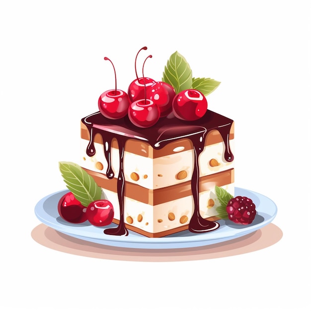 Вектор Сладкая еда торт десерт выпечка вектор пекарня крем пончик иллюстрация набор шоколадное кафе