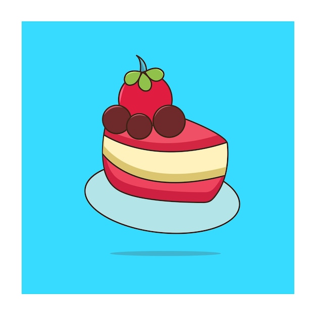 Sweet food Cake pastry vector illustration