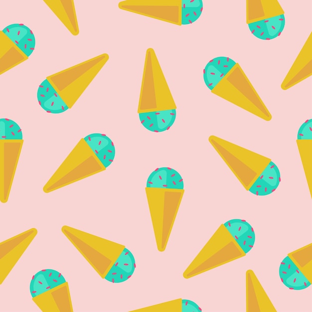 Sweet food ice cream seamless pattern