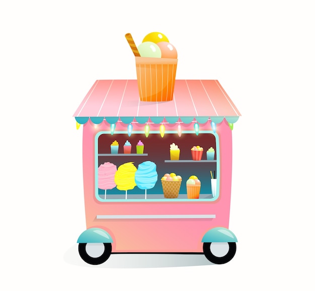 sweet food shop full of candy cotton