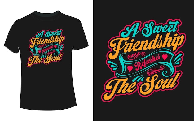 Una dolce amicizia rinfresca il design della t-shirt dell'anima