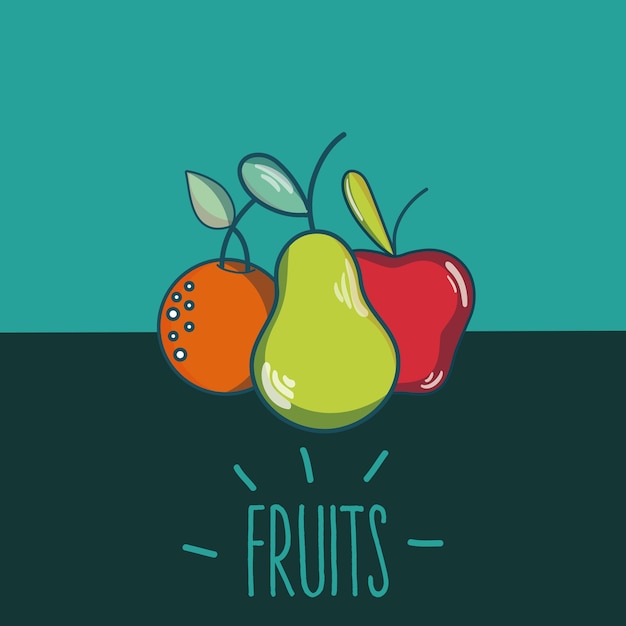 Sweet fruits cartoons vector illustration graphic design