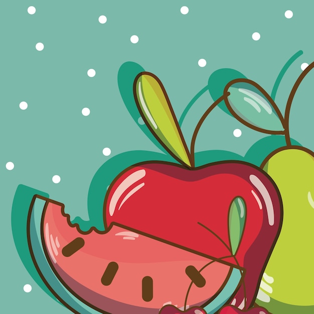 Sweet fruits cartoons 