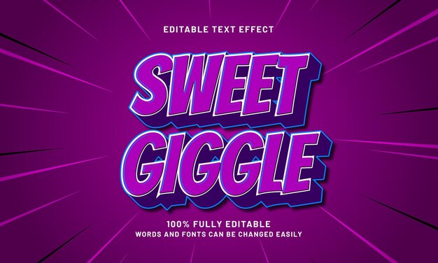 スイート・ギグル (Sweet Giggle) は楽しいテーマをテーマにした編集可能なテキストエフェクトです