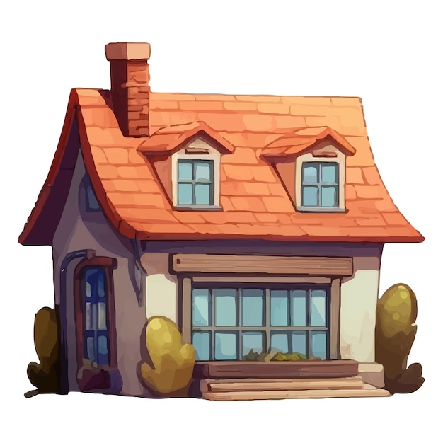 Sweet home House vector illustration Village or town house building illustration