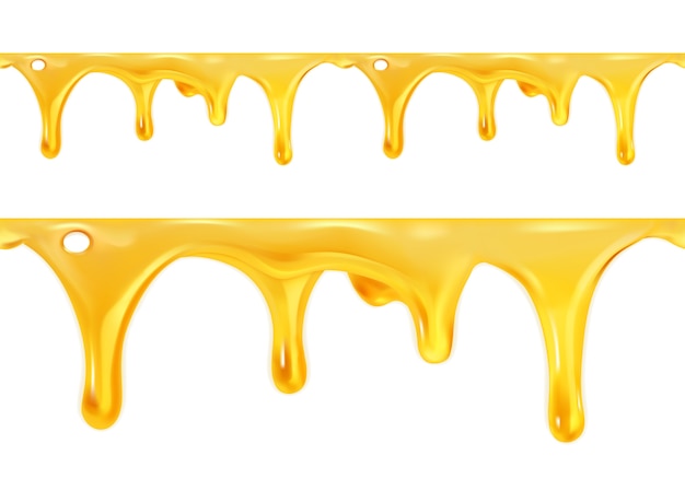 Sweet honey drips illustration set