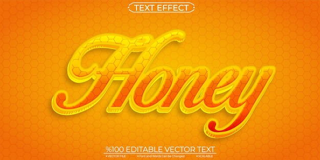 Vettore sweet honey effetto di testo modificabile e scalabile