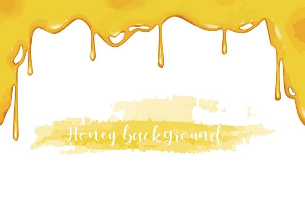 Sweet honey on a white background colorful background with delicious honey flowing from the edge