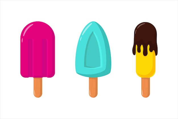 さまざまなトッピングの甘いアイス クリーム イラスト デザイン