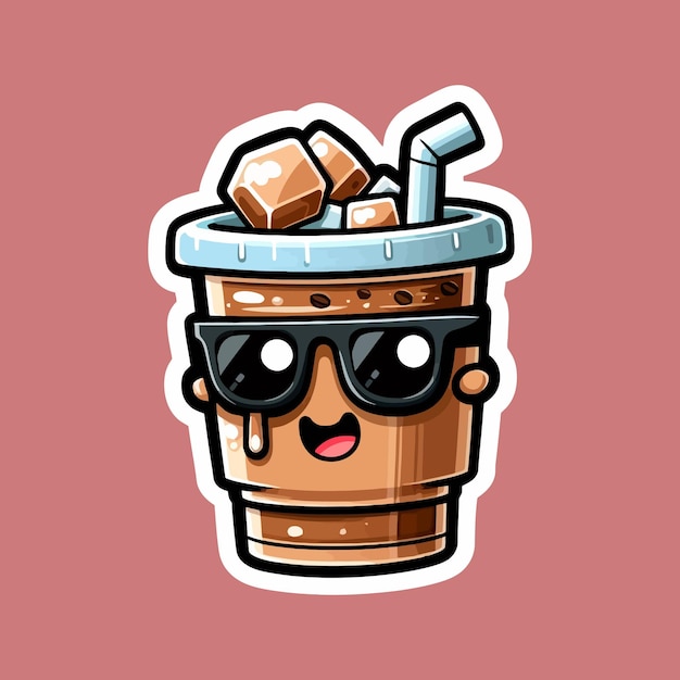 sweet ice funny cartoon sticker graphic design