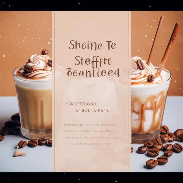 Sweet iced latte social media post