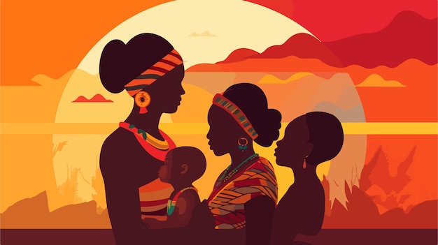 Vector sweet illustration of an african pride baby