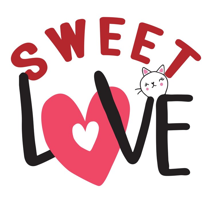 Vector sweet is love valentines cadeaukaart ontwerp illustratie