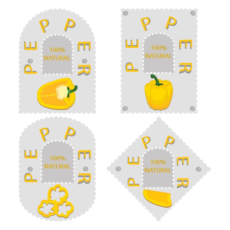 Vector sweet juicy tasty natural eco product pepper