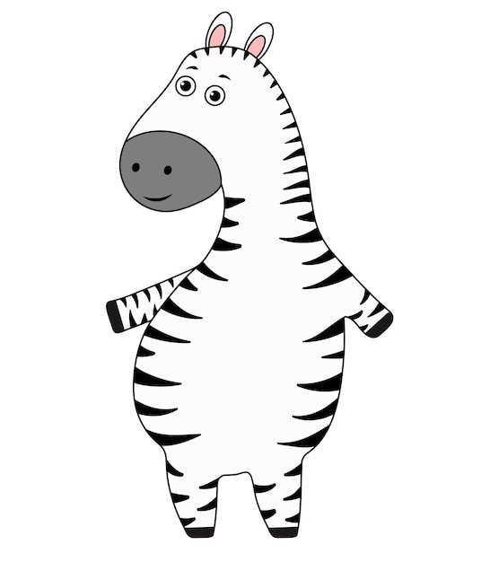 Una zebra gentile dolce illustrazione vettoriale per bambini