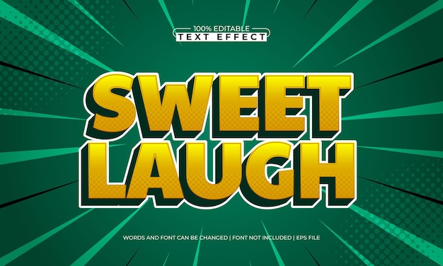 Sweet Laugh (スイート・ラフ) テキストの効果を編集して素敵で幸せなテキストスタイルで