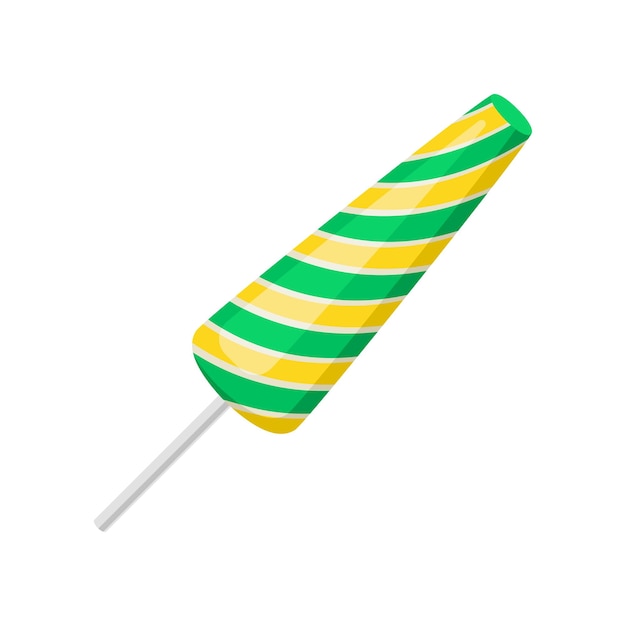 Sweet lollipop colorful sugar candy on plastic stick vector Illustration isolated on a white background