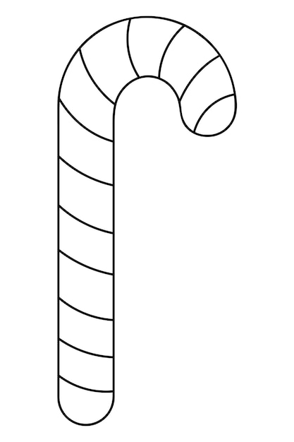 甘いロリポップ 杖の形をしたスケッチ キャラメル スティック キャンディ 落書きスタイル