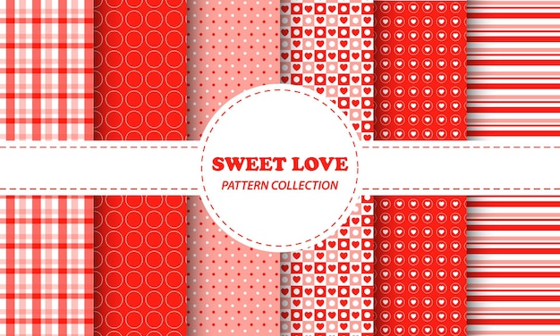 Vector sweet love naadloze patrooncollectie