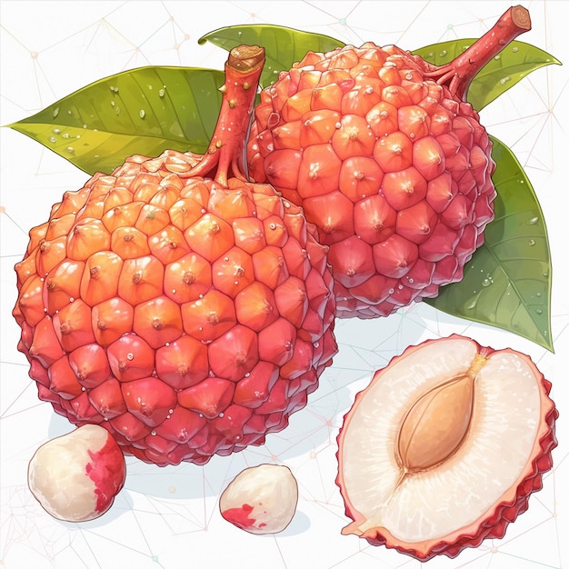 Vector sweet lychee juice for an exotic flavor