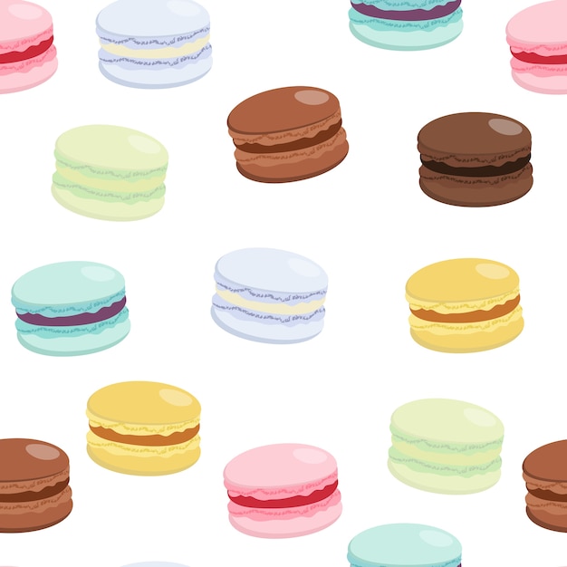 Sweet macaroons seamless pattern