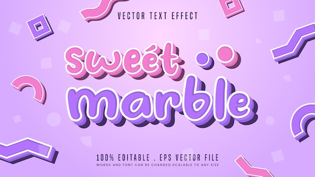 Sweet marble editable text effect font style