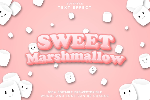 Sweet Marshmallow Editable Text Effect 3D Cartoon Cute Style
