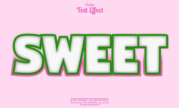 sweet modern cartoon editable text effect design