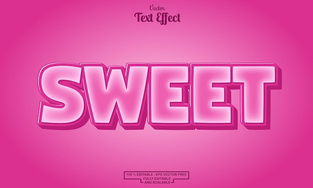 Sweet modern cartoon editable text effect design