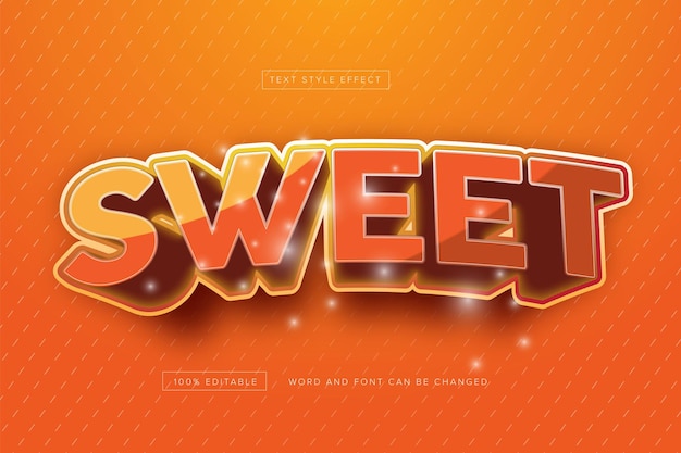 Sweet orange text effect editable