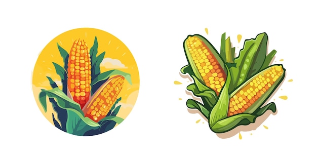 Sweet organic corncob FARM STICKER PRINT