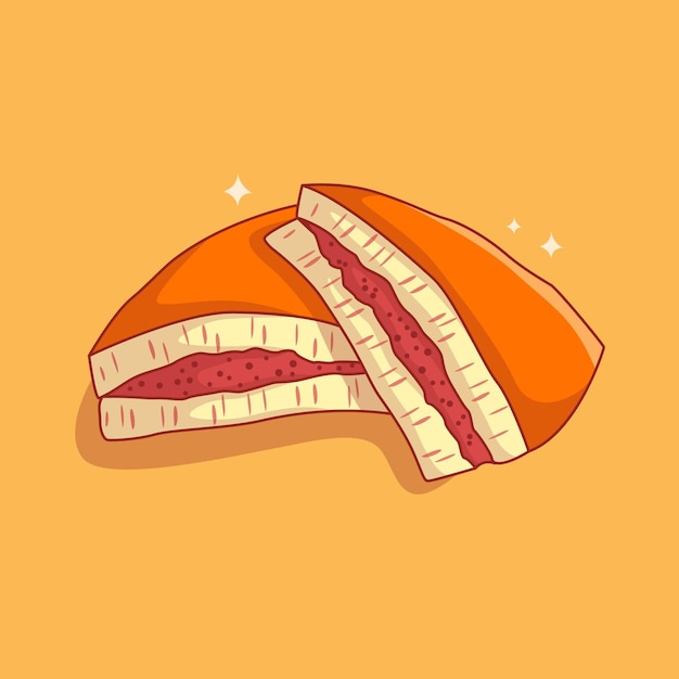 sweet pancake martabak indonesian food illustration flat design