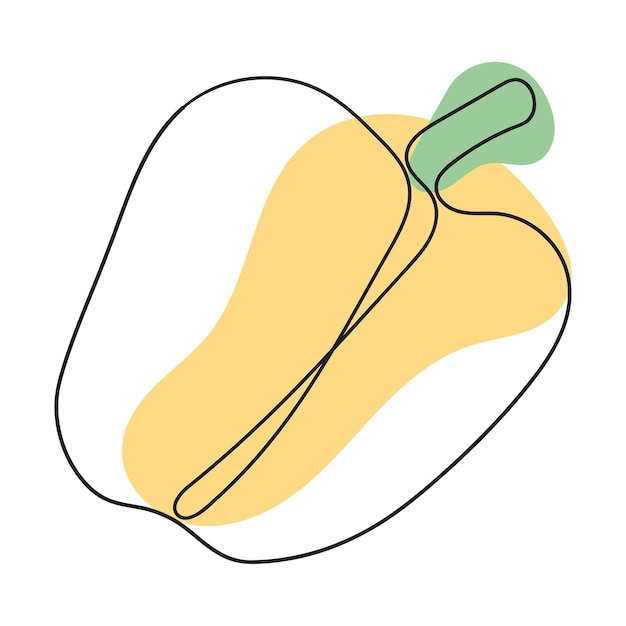 Vettore peperoncino dolce disegnato in una linea paprika fresca peperoncino concetto per l'icona vegetale in stile boho