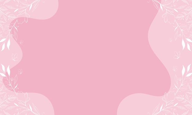 Sweet pink floral frame border template for poster and banner background